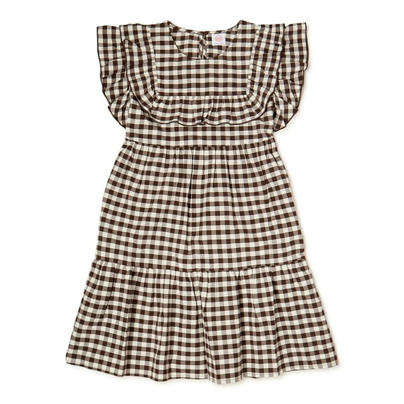 Wonder Nation Girls Ruffle Yoke Dress, Sizes 4-18 & Plus