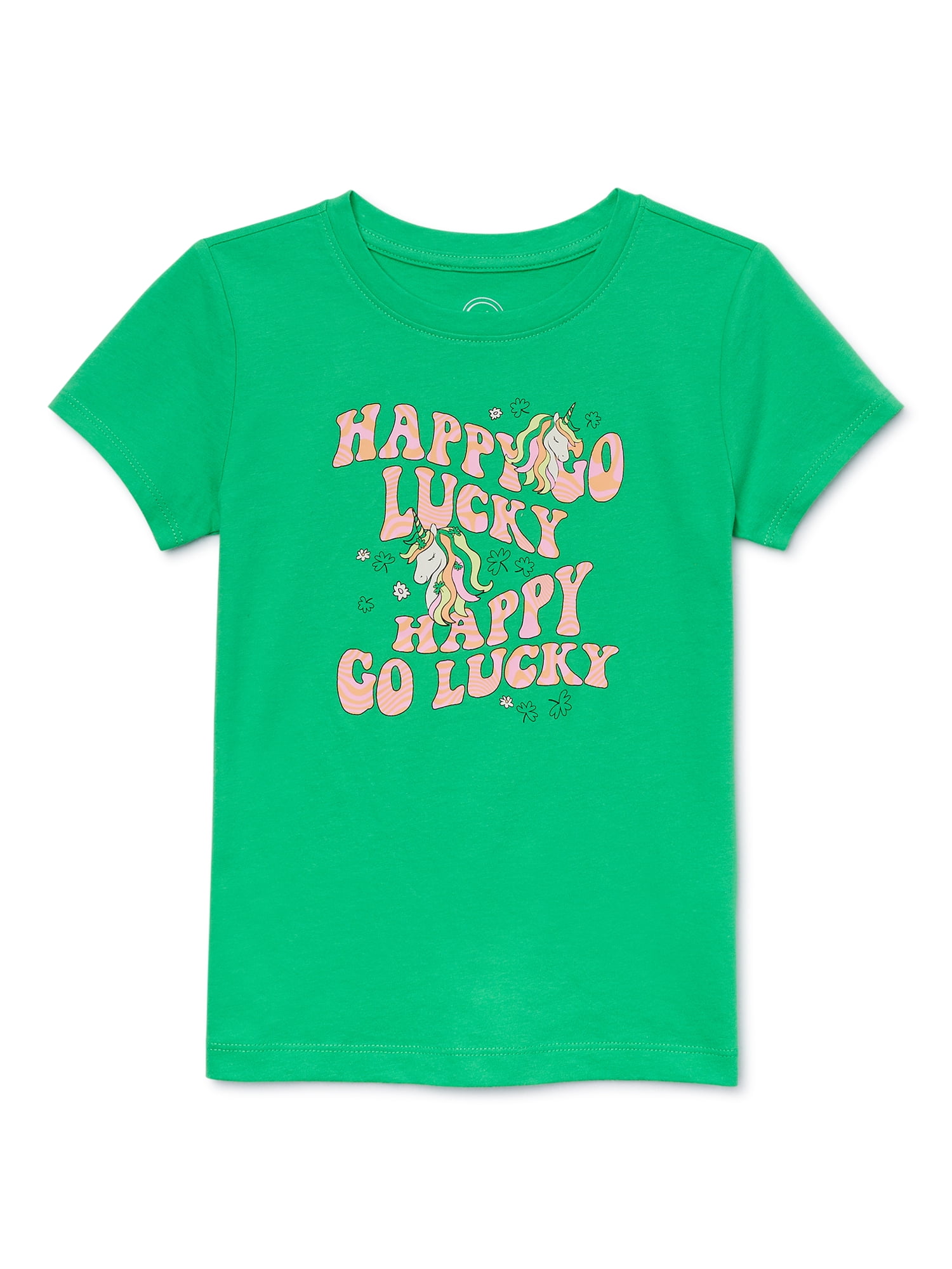 Wonder Nation Girls Saint Patrick's Day Tee with Short Sleeves, Sizes 4 ...