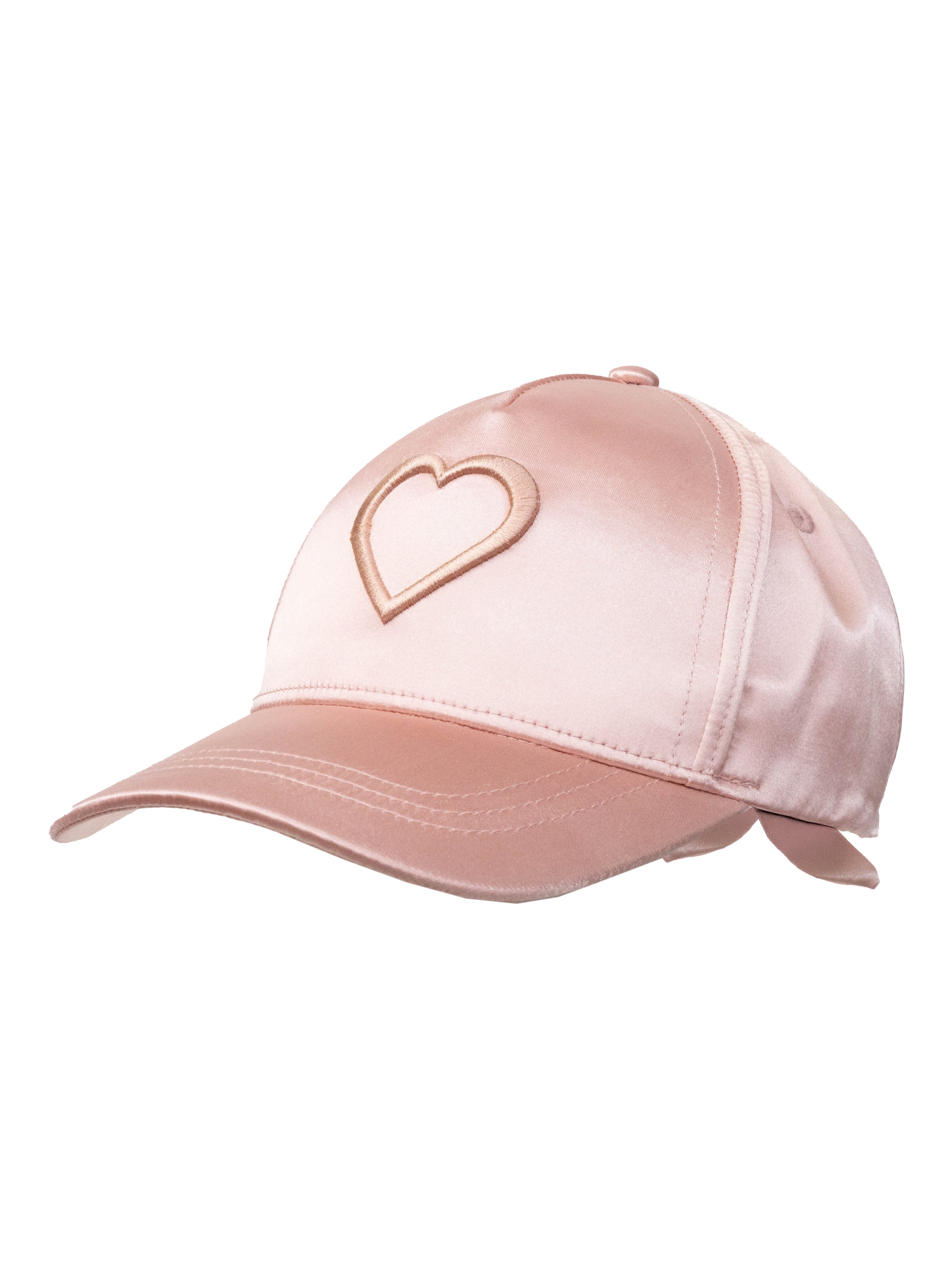 Girls Satin Heart Baseball Hat One Size Fits Most