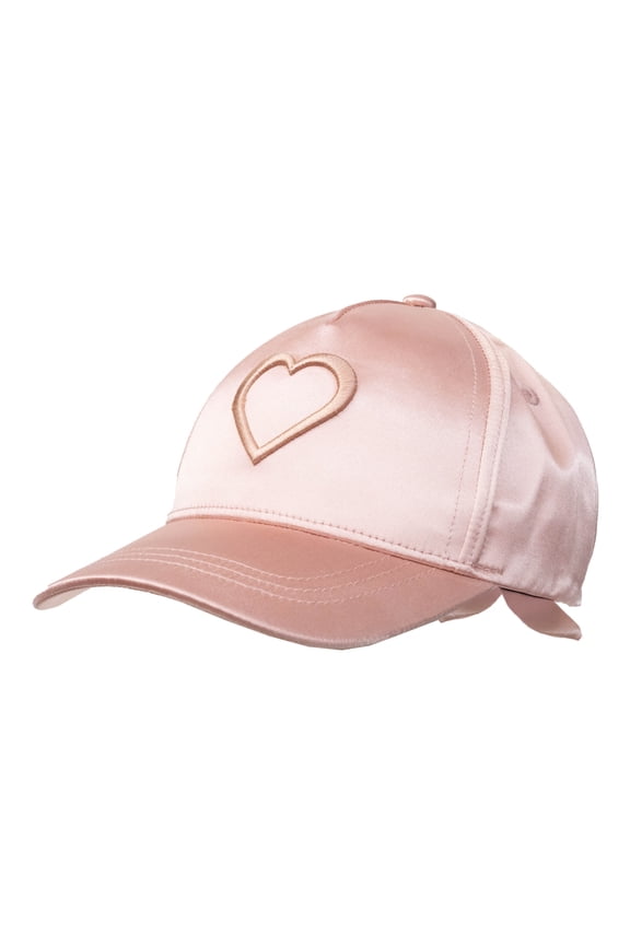 Girls Satin Heart Baseball Hat One Size Fits Most