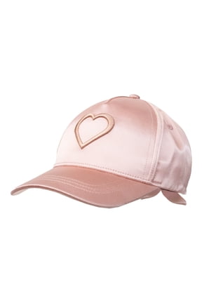 Girls Satin Heart Baseball Hat One Size Fits Most