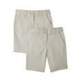 Wonder Nation Girls School Uniform Bermuda Shorts, 2Pack, Sizes 416