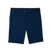 Wonder Nation Girls School Uniform Bermuda Shorts, Sizes 4-16 & 8-20 Plus