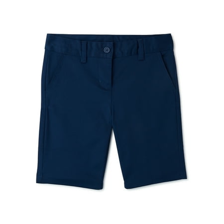 Wonder Nation Girls School Uniform Bermuda Shorts, Sizes 4-16 & 8-20 Plus