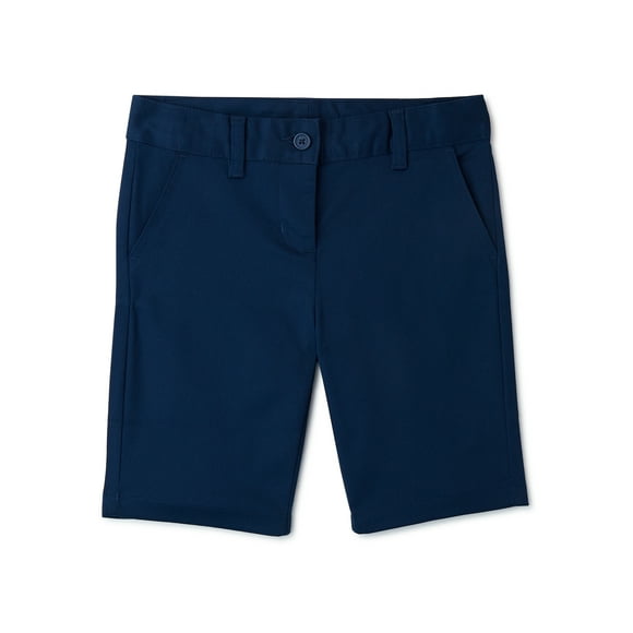 Wonder Nation Girls School Uniform Bermuda Shorts, Sizes 4-16 & 8-20 Plus