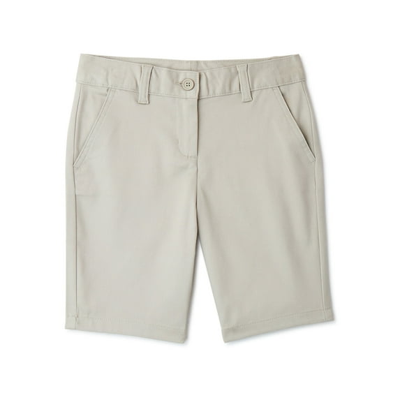 Wonder Nation Girls School Uniform Bermuda Shorts, Sizes 4-16 & 8-20 Plus