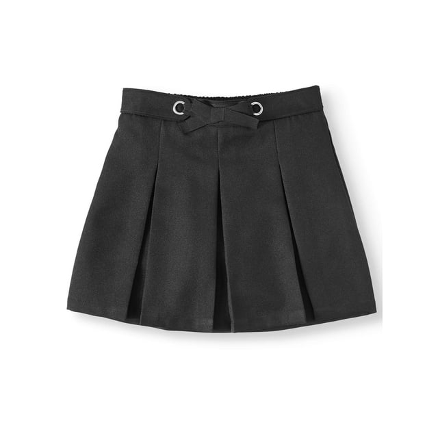 Wonder Nation Girls School Uniform Bow Scooter Skirt, Sizes 4-16 & Plus