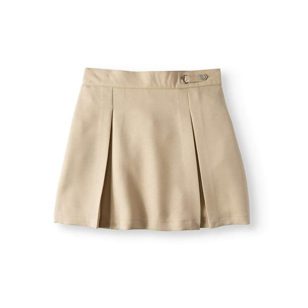 Wonder Nation Girls School Uniform Button Side Tab Scooter Skirt, Sizes ...