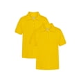 thumbnail image 1 of Wonder Nation Girls School Uniform Interlock Short Sleeve Polo Shirt, 2-Pack, Sizes 4-18 & 10-16 Plus, 1 of 2