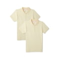 thumbnail image 1 of Wonder Nation Girls School Uniform Interlock Short Sleeve Polo Shirt, 2-Pack, Sizes 4-18 & 10-16 Plus, 1 of 3