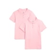 thumbnail image 1 of Wonder Nation Girls School Uniform Interlock Short Sleeve Polo Shirt, 2-Pack, Sizes 4-18 & 10-16 Plus, 1 of 3