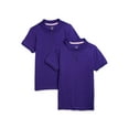 thumbnail image 1 of Wonder Nation Girls School Uniform Interlock Short Sleeve Polo Shirt, 2-Pack, Sizes 4-18 & 10-16 Plus, 1 of 3