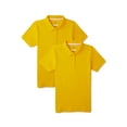 thumbnail image 1 of Wonder Nation Girls School Uniform Interlock Short Sleeve Polo Shirt, 2-Pack, Sizes 4-18 & 10-16 Plus, 1 of 3