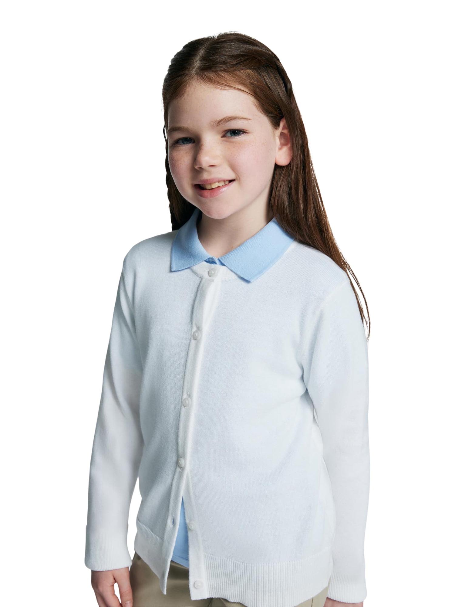 Wonder Nation Girls School Uniform Knit Cardigan Sweater, Sizes 4-18