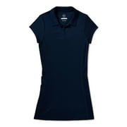 WONDER NATION Girls School Uniform Performance Polo Dress with Pockets, Sizes 4-16