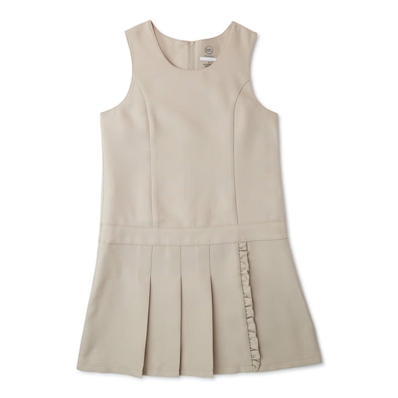 Girls School Uniform Pleated Ruffle Jumper Dress, Sizes 4-16 & 8-20 Plus