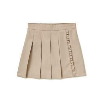 Wonder Nation Girls School Uniform Pleated Ruffle Scooter Skirt, Sizes 4-16 & 8-18 Plus