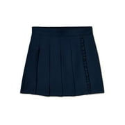 WONDER NATION Girls School Uniform Pleated Ruffle Scooter Skirt, Sizes 4-16 & 8-18 Plus