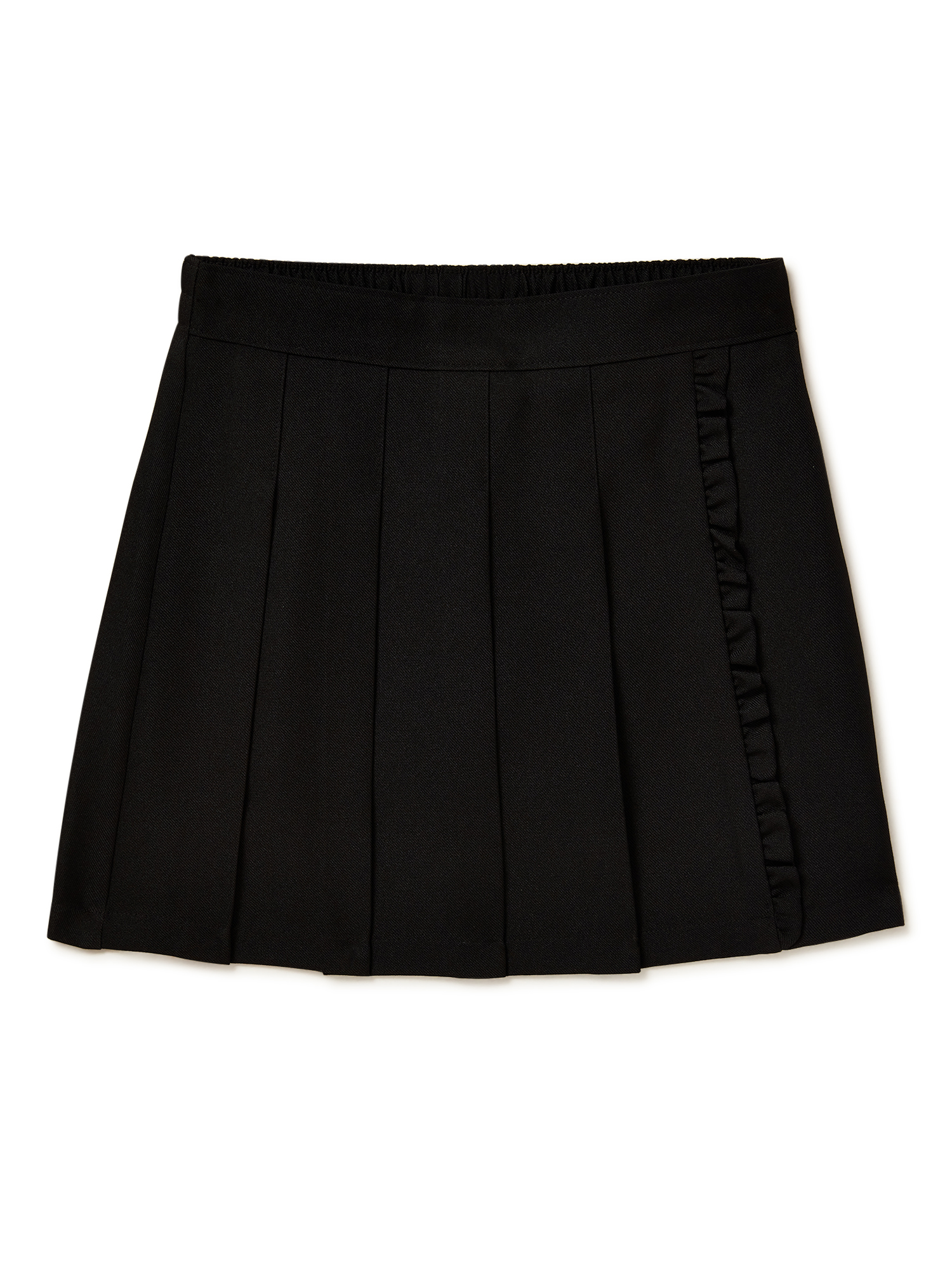 Wonder Nation Girls School Uniform Pleated Ruffle Scooter Skirt, Sizes 4-16 & 8-18 Plus
