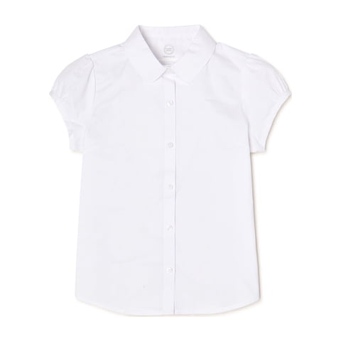 Girls School Uniform Poplin Button-Up Blouse, Sizes 4-18