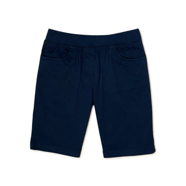 Wonder Nation Girls School Uniform Pull On Shorts, Sizes 4-16
