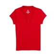thumbnail image 1 of Wonder Nation Girls School Uniform Short Sleeve Interlock Ruffle Polo Shirt, Sizes 4-18, 1 of 3