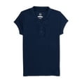 thumbnail image 1 of Wonder Nation Girls School Uniform Short Sleeve Interlock Ruffle Polo Shirt, Sizes 4-18, 1 of 3