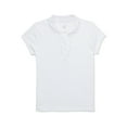 thumbnail image 1 of Wonder Nation Girls School Uniform Short Sleeve Interlock Ruffle Polo Shirt, Sizes 4-18, 1 of 3