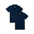 thumbnail image 1 of Wonder Nation Girls School Uniform Short Sleeve Performance Polo Shirt, 2-Pack, Sizes 4-18, 1 of 3