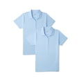 thumbnail image 1 of Wonder Nation Girls School Uniform Short Sleeve Performance Polo Shirt, 2-Pack, Sizes 4-18, 1 of 3