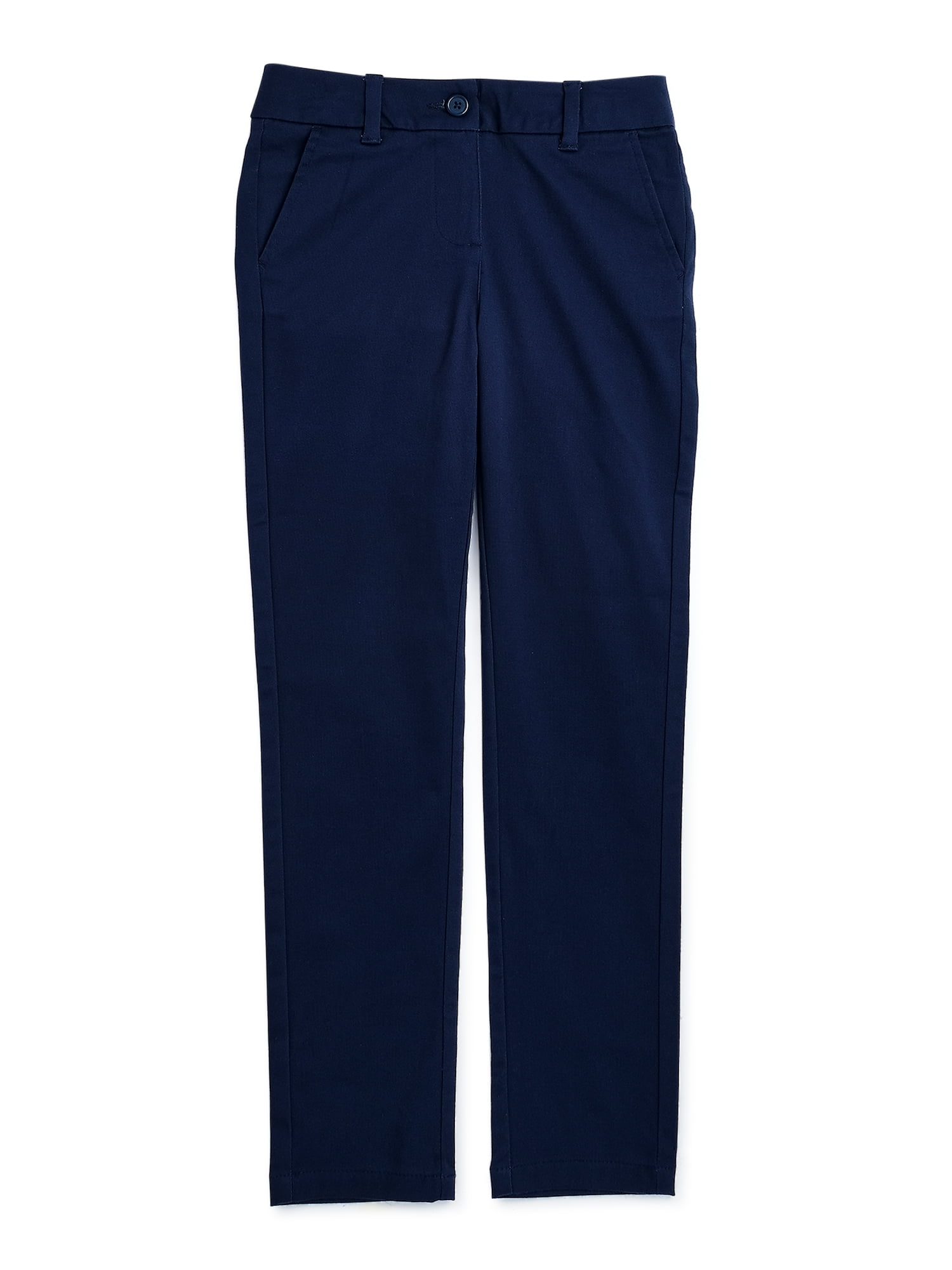 Wholesale Junior Girls' Plus Uniform Pants, Navy, 16-22 - DollarDays