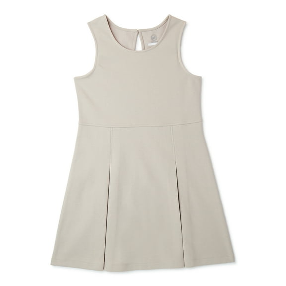 Wonder Nation Girls School Uniform Knit Stretch Ponte Pleated Jumper Dress, Sizes 4-16