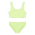 thumbnail image 1 of Wonder Nation Girls Scrunch Bikini Swimsuit with UPF 50, 2-Piece, Sizes 4-18, 1 of 3