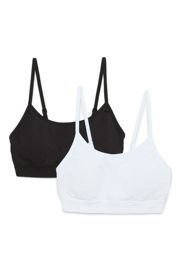 Girls Seamless Bralette, 2-Pack, Sizes XS-XXL