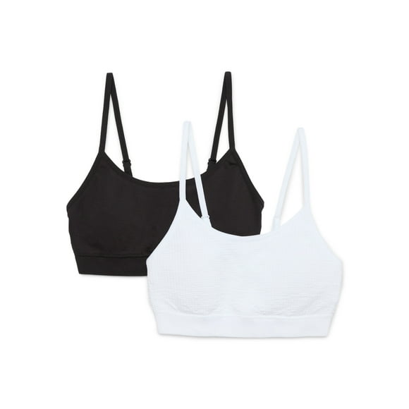Girls Seamless Bralette, 2-Pack, Sizes XS-XXL