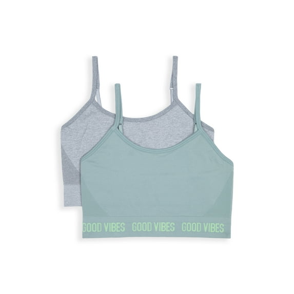 Wonder Nation Girls' Seamless Brami Recycled Bra, 2-Pack, Sizes XS-2XL