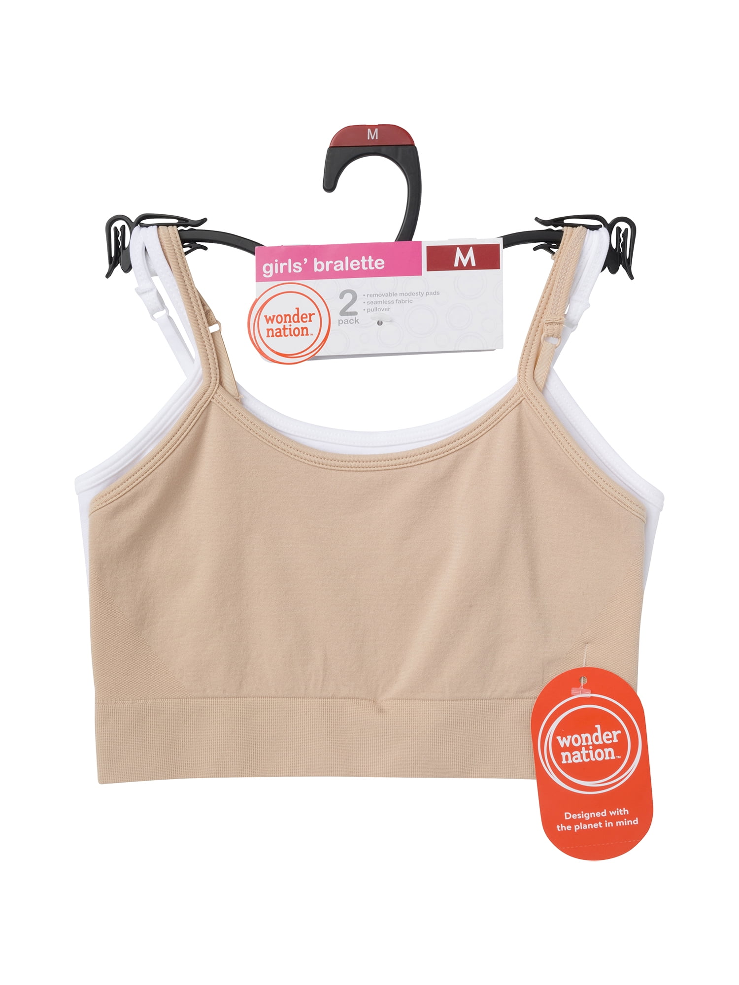 Wonder Nation Girls Molded T-Shirt Bra 2-Pack, Sizes 30A-38A