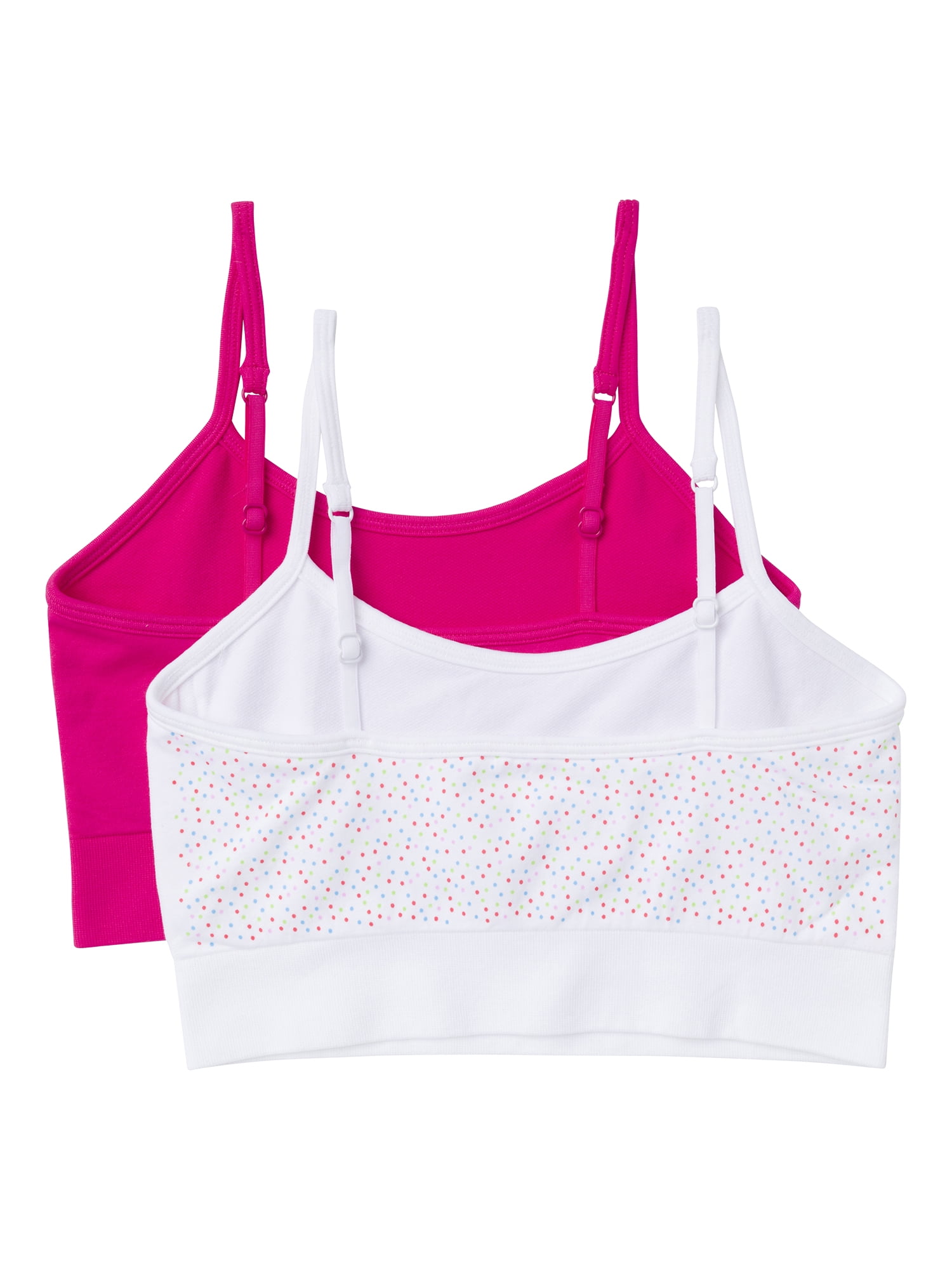 Wonder Nation Girls' Seamless Brami Recycled Bra, 2-Pack, Sizes XS-2XL