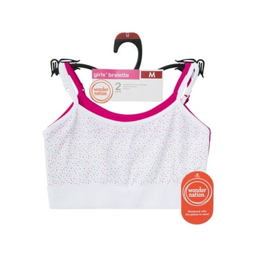 Wonder Nation Girls' Seamless Brami Recycled Bra, 2-Pack, Sizes XS-2XL