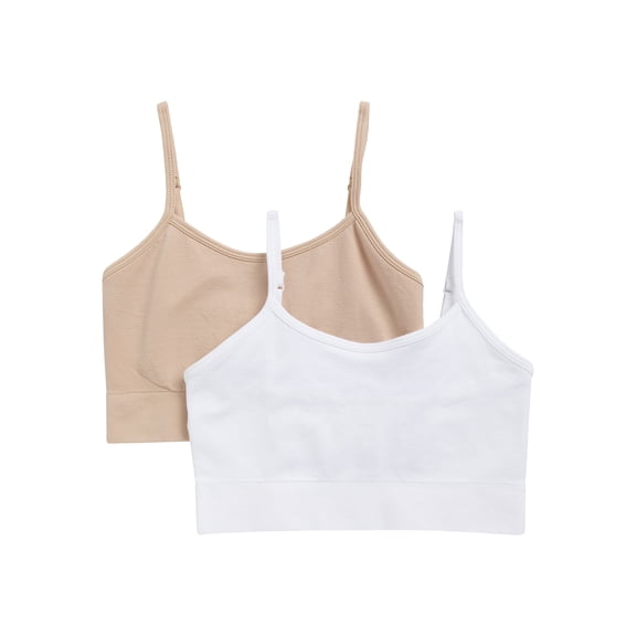 Wonder Nation Girls' Seamless Brami Recycled Bra, 2-Pack, Sizes XS-2XL