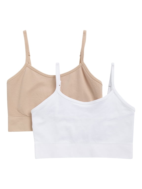Girls' Seamless Brami Recycled Bra, 2-Pack, Sizes XS-2XL