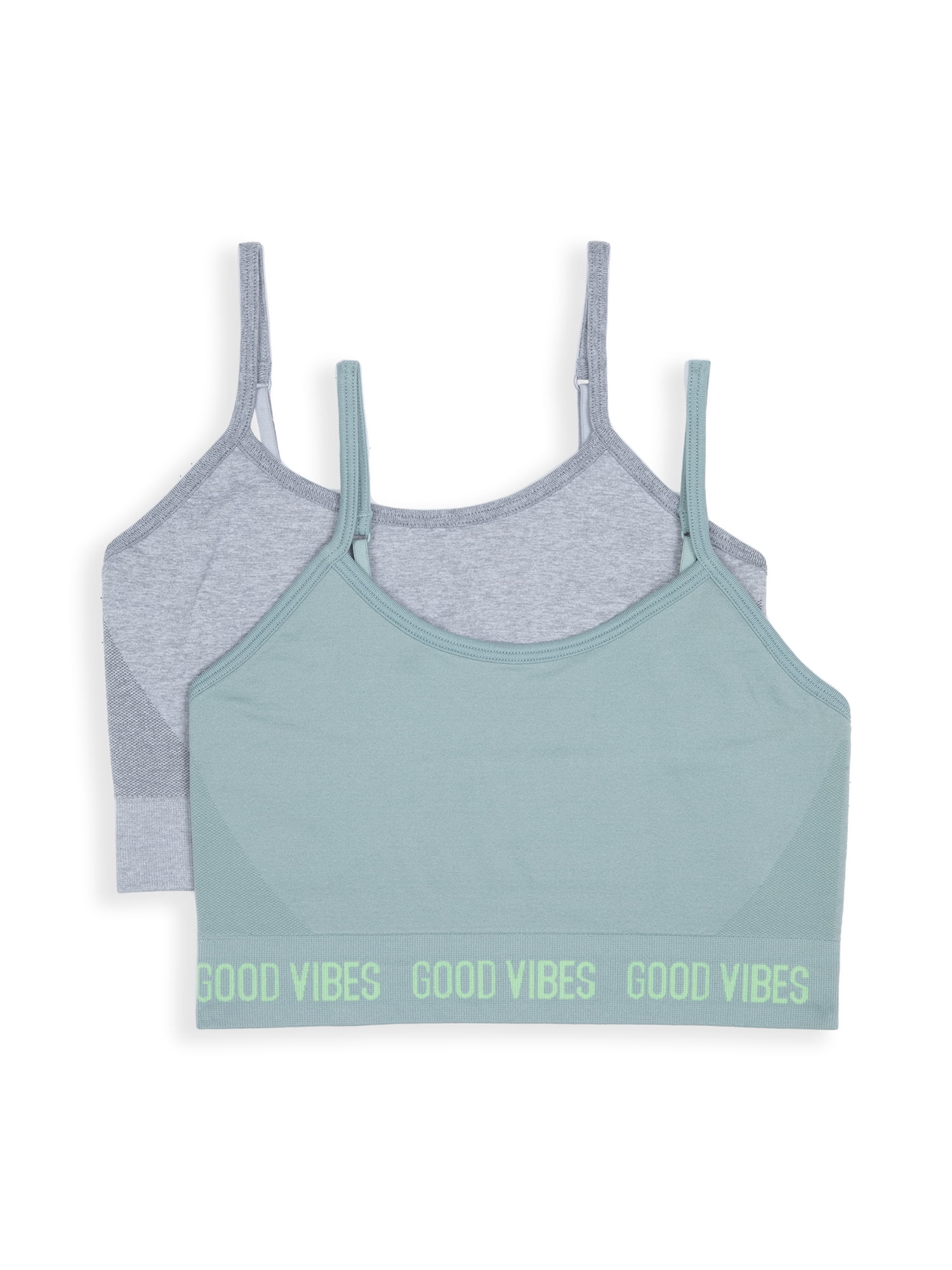 Pack Of 3 Women's Cami Crop Top Bralettes Sports Bra, Pack Of, Green, Gray,  Black
