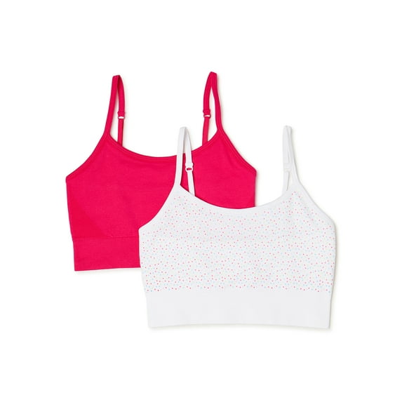 Wonder Nation Girls Seamless Cami Bra, 2-Pack, Sizes XS-XXL