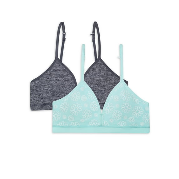 Wonder Nation Girls Seamless Lightly Lined Bralette, 2-Pack, Sizes 28-38