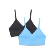 Wonder Nation Girls Seamless Longline Bralette with Removable Pads, 2-Pack, Sizes XS-XXL