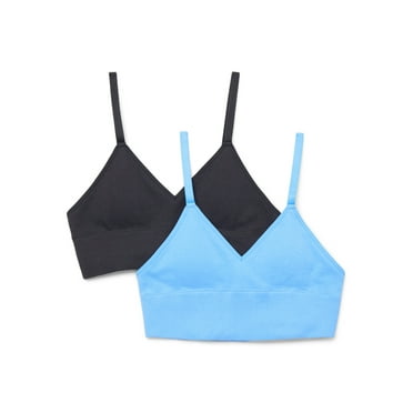 Wonder Nation Girls Seamless Longline Bralette with Removable Pads, 2-Pack, Sizes XS-XXL