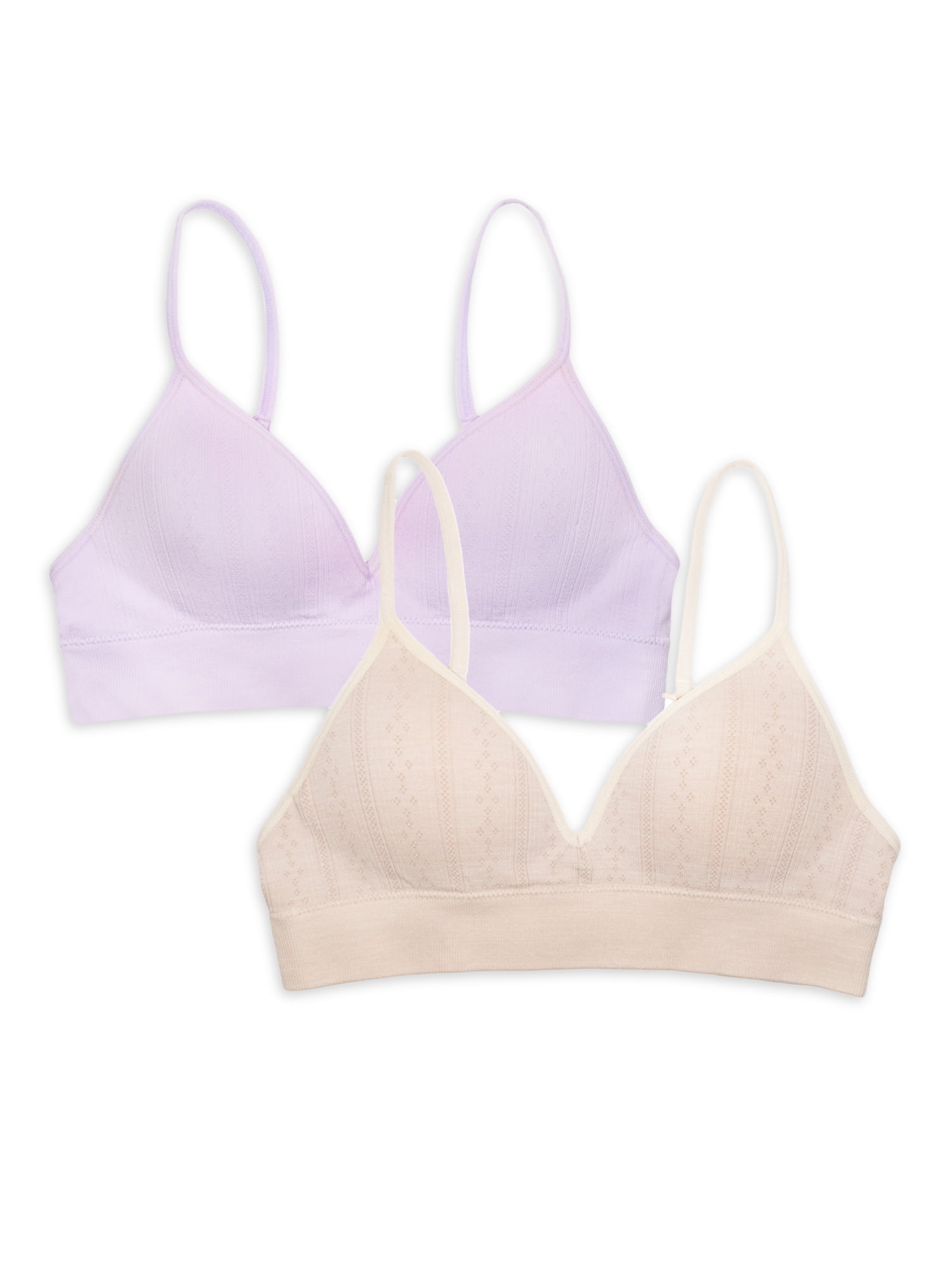 Wonder Nation Girls Seamless Longline Bras 2 Pack Sizes 30A-38A