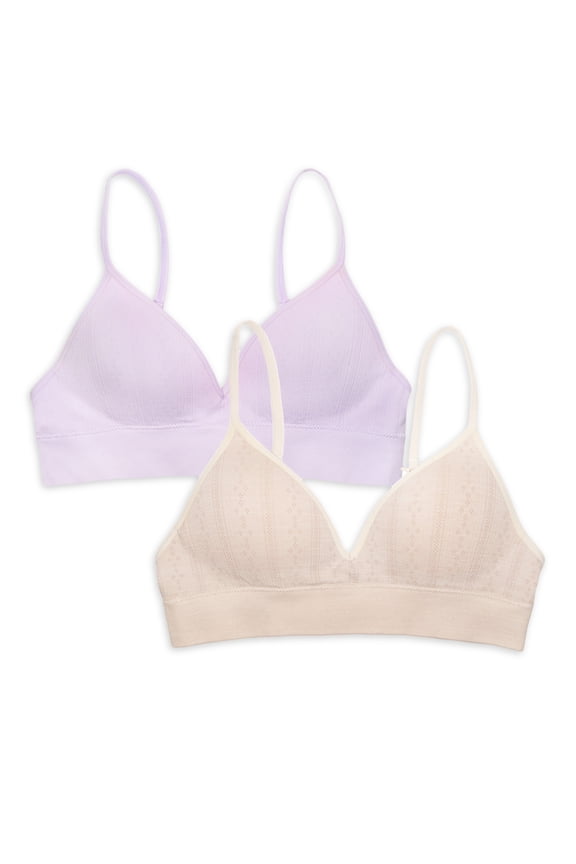 Girls Seamless Longline Bras, 2-Pack, Sizes 30A-38A