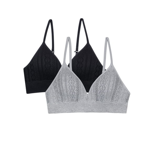 Girls Seamless Longline Bras, 2-Pack, Sizes 30A-38A