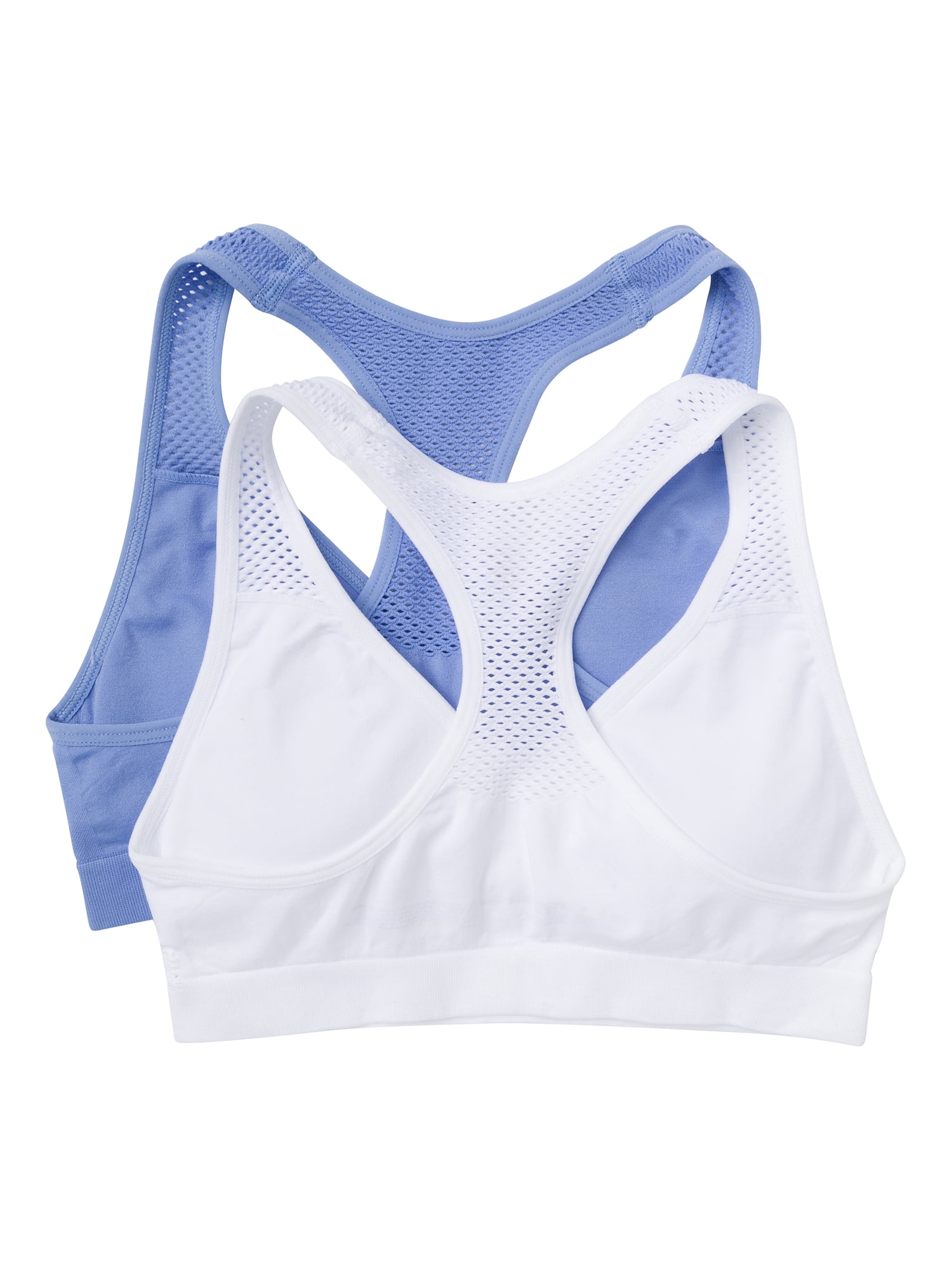 Wonder Nation Girls' Seamless Racerback Recycled Sports Bra, 2-Pack, Sizes XS-XXL